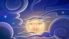 Stars moon smiling digital art