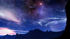 Stars Mountains outer space