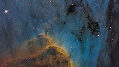 Stars multicolor nebulae galaxies outer space