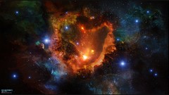 Stars multicolor nebulae outer space artwork digital art