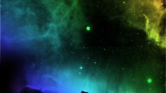 Stars multicolor rainbows galaxies outer space