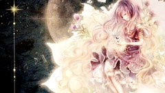 Stars Music moon gradient tears dress musical long hair 