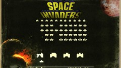 Stars old vintage planets school outer space Space Invaders 