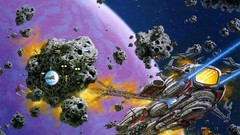 Stars paintings planets spaceships science fiction outer space 