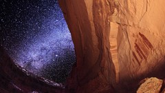 Stars past Utah artwork Arches National Park rock formations