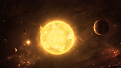 Stars planets artwork sun