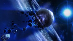 Stars planets Asteroids blue