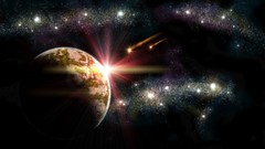 Stars planets meteorite nebulae outer space