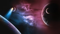 Stars planets meteorite outer space