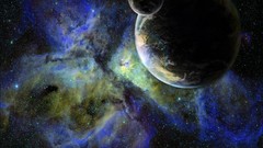 Stars planets multicolor nebulae outer space