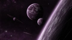 Stars planets outer space artwork digital art