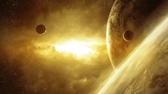 Stars planets outer space artwork qauz