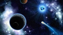 Stars planets outer space digital art