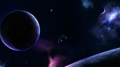 Stars planets outer space digital art