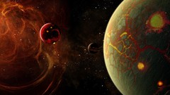 Stars planets outer space digital art