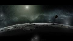 Stars planets outer space digital art moons