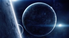 Stars planets outer space digital art moons