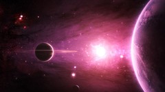 Stars planets outer space digital art moons Equilibrium