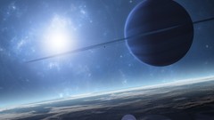 Stars planets outer space moons fantasy art