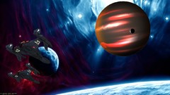 Stars planets spaceships science fiction outer space sci-fi