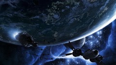 Stars planets spaceships vehicles outer space