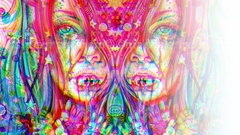 Stars psychedelic faces multicolor piercings trippy