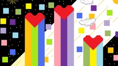 Stars rainbows pixel art