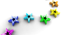 Stars rainbows white background