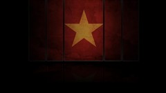 Stars red Flags reflections Viet Nam panels