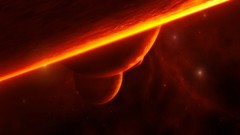 Stars red planets glowing science fiction outer space sci-fi