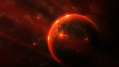 Stars red planets outer space