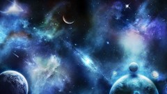Stars rings planets galaxies outer space