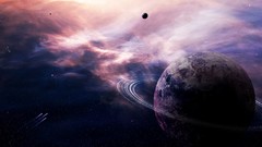 Stars rings planets outer space