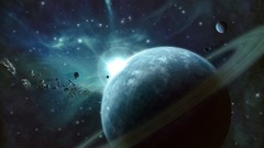 Stars rings planets outer space