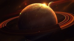 Stars rings planets outer space
