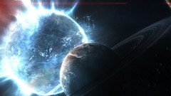 Stars rings planets outer space