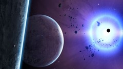 Stars rocks planets shining science fiction outer space sci-fi