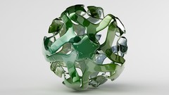 Stars room Green abstract Flux digital art