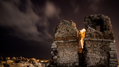 Stars ruins Rome Italy rocks stone buildings night sky Towers 