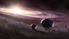 Stars science fiction galaxies outer space digital art