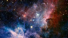Stars shining glowing nebulae outer space Carina Nebula