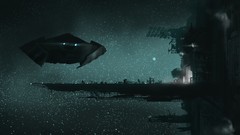 Stars space station spaceships outer space