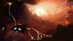 Stars space station spaceships outer space