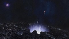 Stars spaceships nebulae