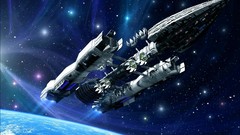 Stars spaceships outer space renders