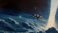 Stars spaceships science fiction outer space futuristic