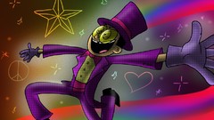 Stars suit rainbows Superjail The Warden peace sign