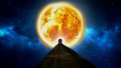 Stars sun blue abstract door roads path skies outer space