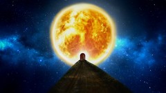 Stars sun blue abstract door roads path skies outer space