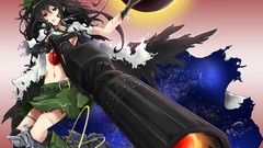 Stars sun weapons wings scars navel red eyes gloves bows belts 